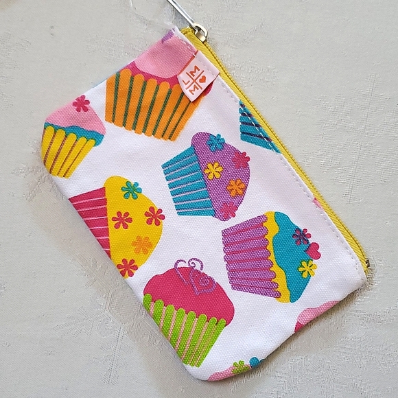 NWT New Little Miss Matched set of (2) Colorful Fabric Zipper Pouches - Picture 4 of 5